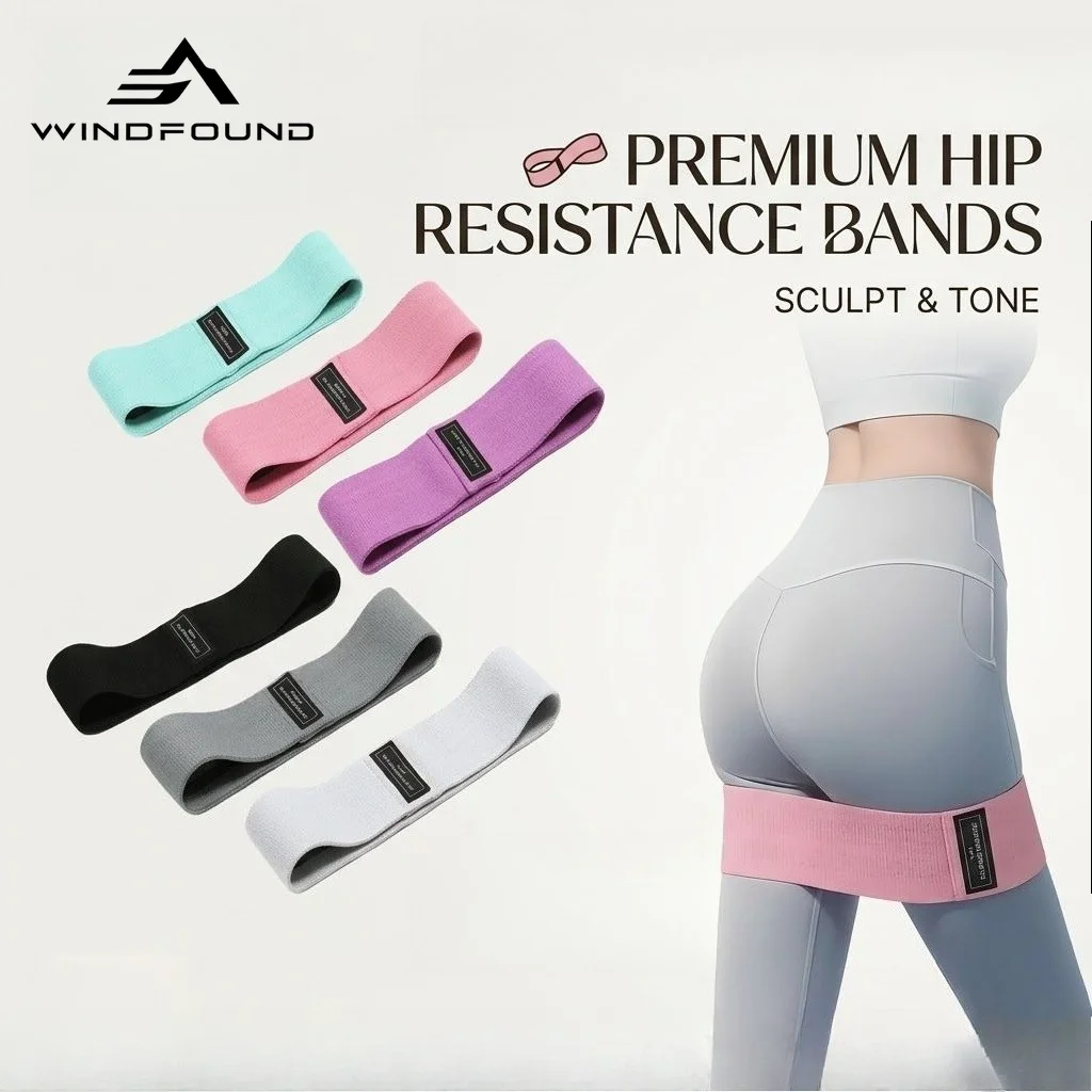 Fabric Resistance Hip Bands Non-Slip Glute Thigh Booty Loop Workout Band Premium Elastic Fitness Stretch Circle Gym Equipment