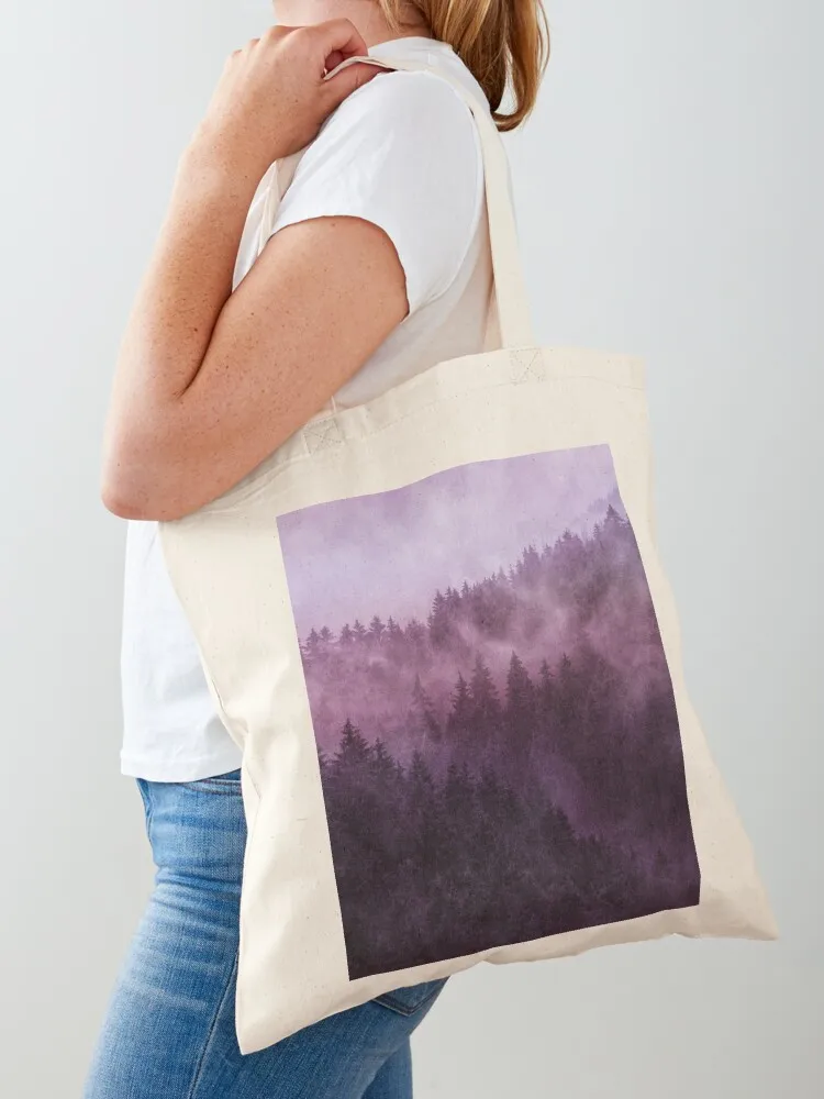 Excuse Me, I'm Lost // Laid Back In A Romantasy Moody Wilderness Dream Forest With Cascadia Trees Covered In Magic Fog Tote Bag