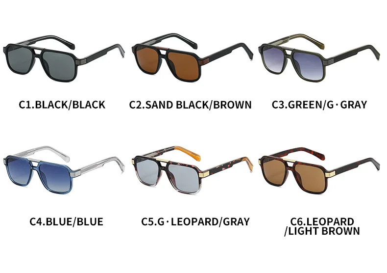 2026 Hochwertige Sonnenbrille für Herren und Damen Quadratische Pilotenbrille Luxuriöser Edelstahlkern Propionsäure UV400 Marken-Gafas Sol Hombre – Detail 6