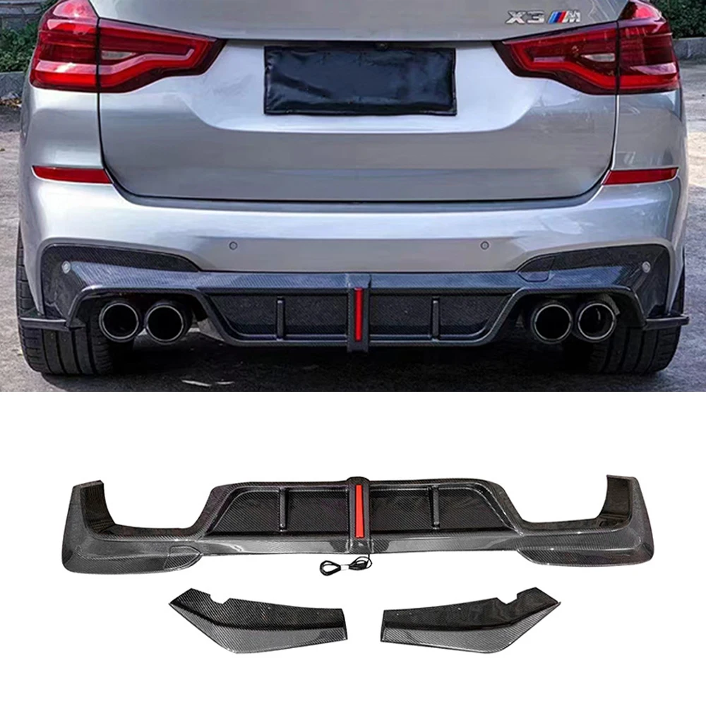 

For BMW X3M F97 2022+ Real Carbon Fiber Rear Bumper Lip Diffuser Spoiler Splitters Tuning Body kit Upgrade Exterior Accessories