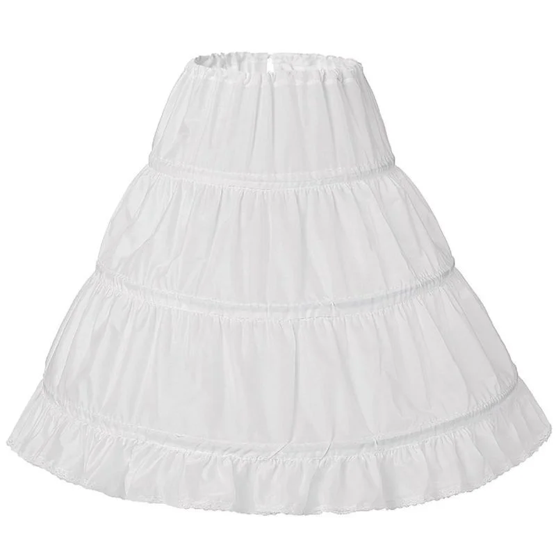 เด็กดอกไม้สาว Petticoat สายรัดเอว Ruffles จีบตัด3ห่วงเด็กเจ้าหญิง Crinoline Tutu