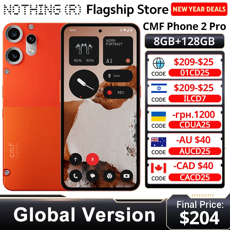 Nothing CMF Phone 2 Pro Global Version MediaTek Dimensity 7300 Pro 5G 5000mAh 6.77 AMOLED 120Hz Main Camera 50MP 33W