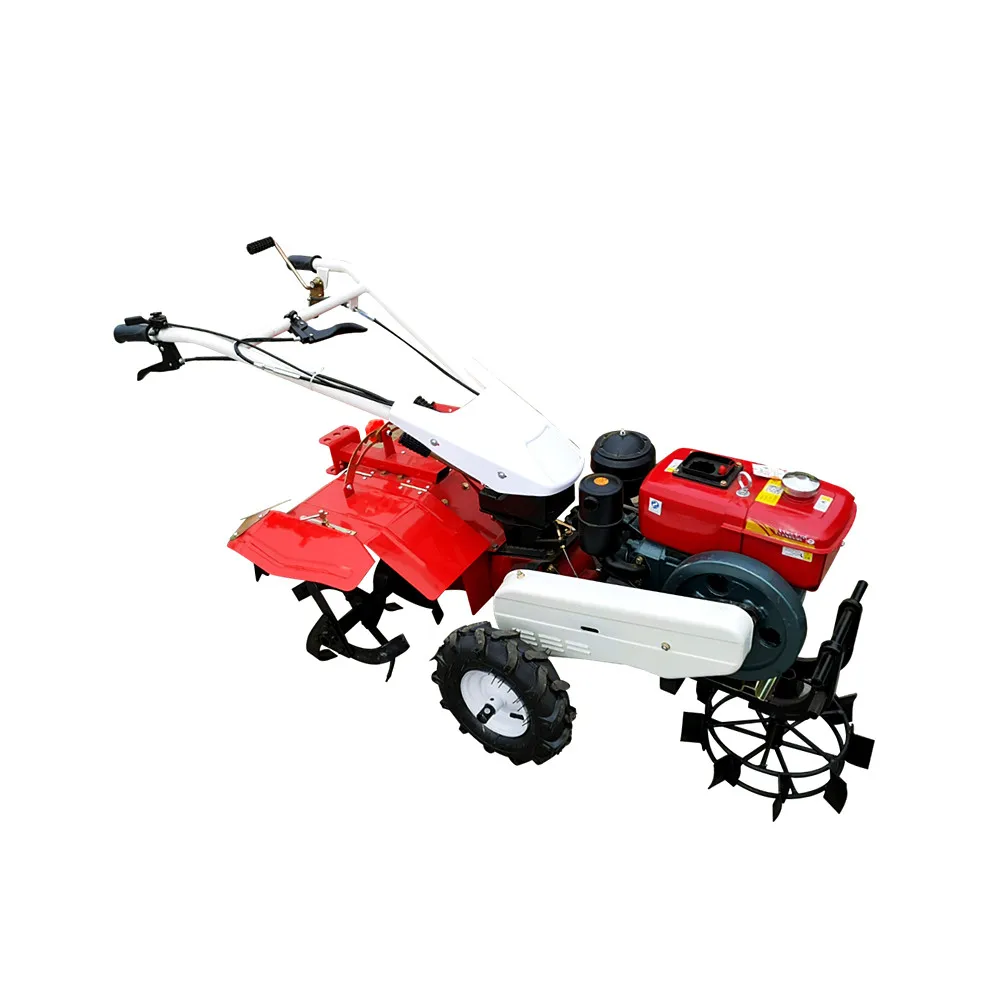 Diesel  Mini Power Cultivator Four-wheel Drive Diesel Air Cooled Micro-tiller