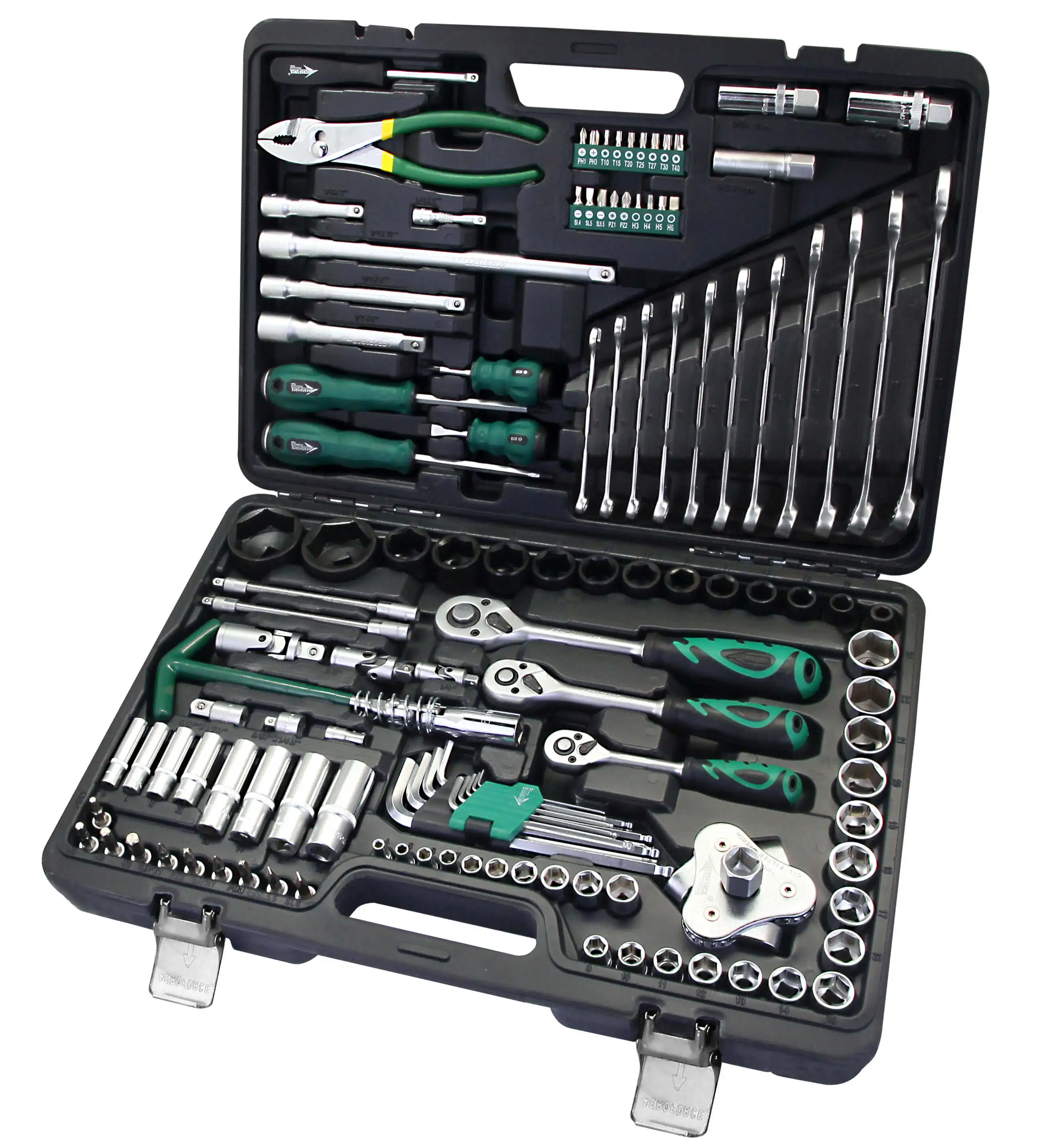 

AE-S124 124Pcs 1/4"&1/2" Socket Set Ratchet Wrench Tool Socket Set Kit With Repair Hand Tool