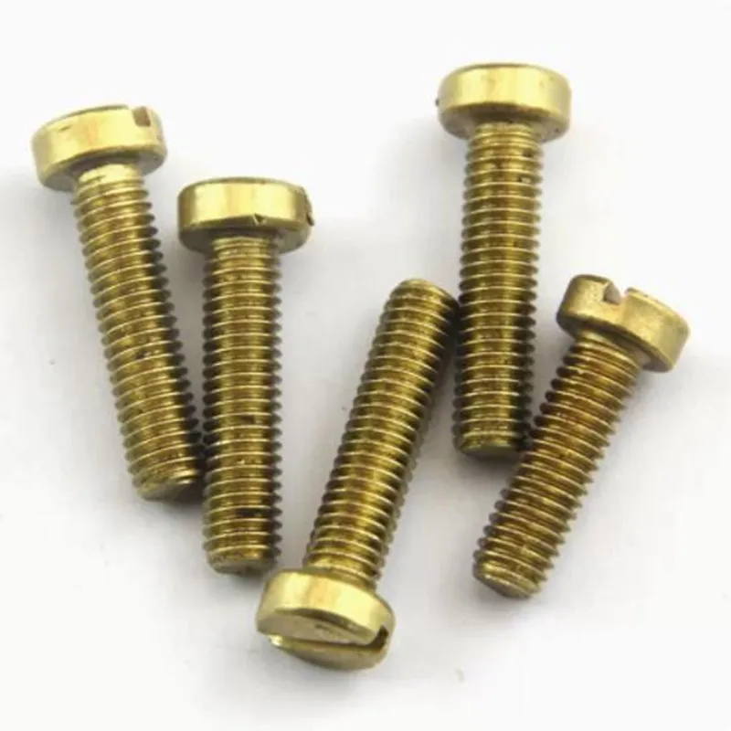 10/50pcs  M2 M2.5 M3 M4 M5 M6 DIN84 Brass Slotted Cap Head Slot Column Round Cheese Head Screw