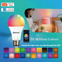 Tuya Bluetooth Smart LED Bulb 9W 220V 85-265V Smart Light Dimmable  RGB Light APP Control For Bedroom Decoration Party Lights