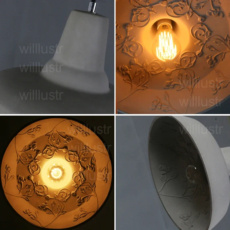 

Cement Suspension Garden Lamp Concrete Pendant Light Hotel Restaurant Ceiling Chandelier Dining Room Bedside Hanging Lighting