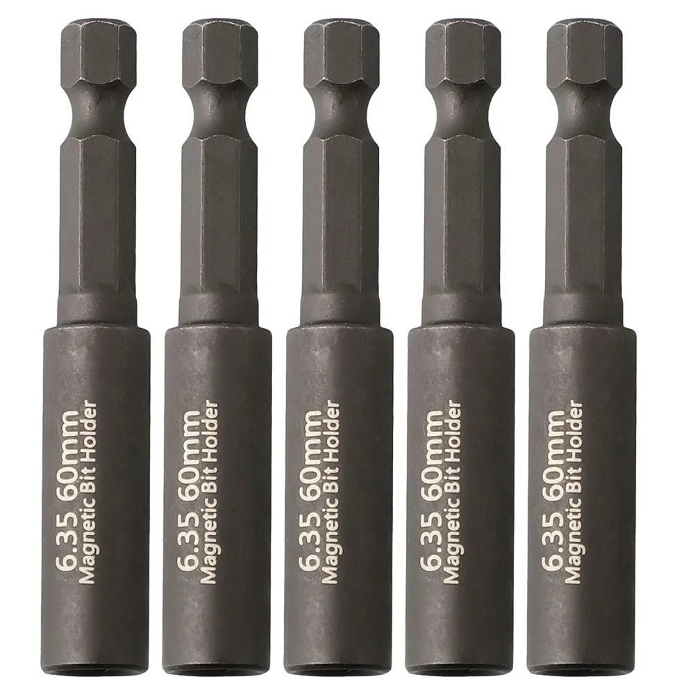 2/5pcs 1/4 Hex Shank Screwdriver Bit Holder Drill Magnetic Bit Holder Extension Rod 60mm For Drill Screwdriver Batch Head