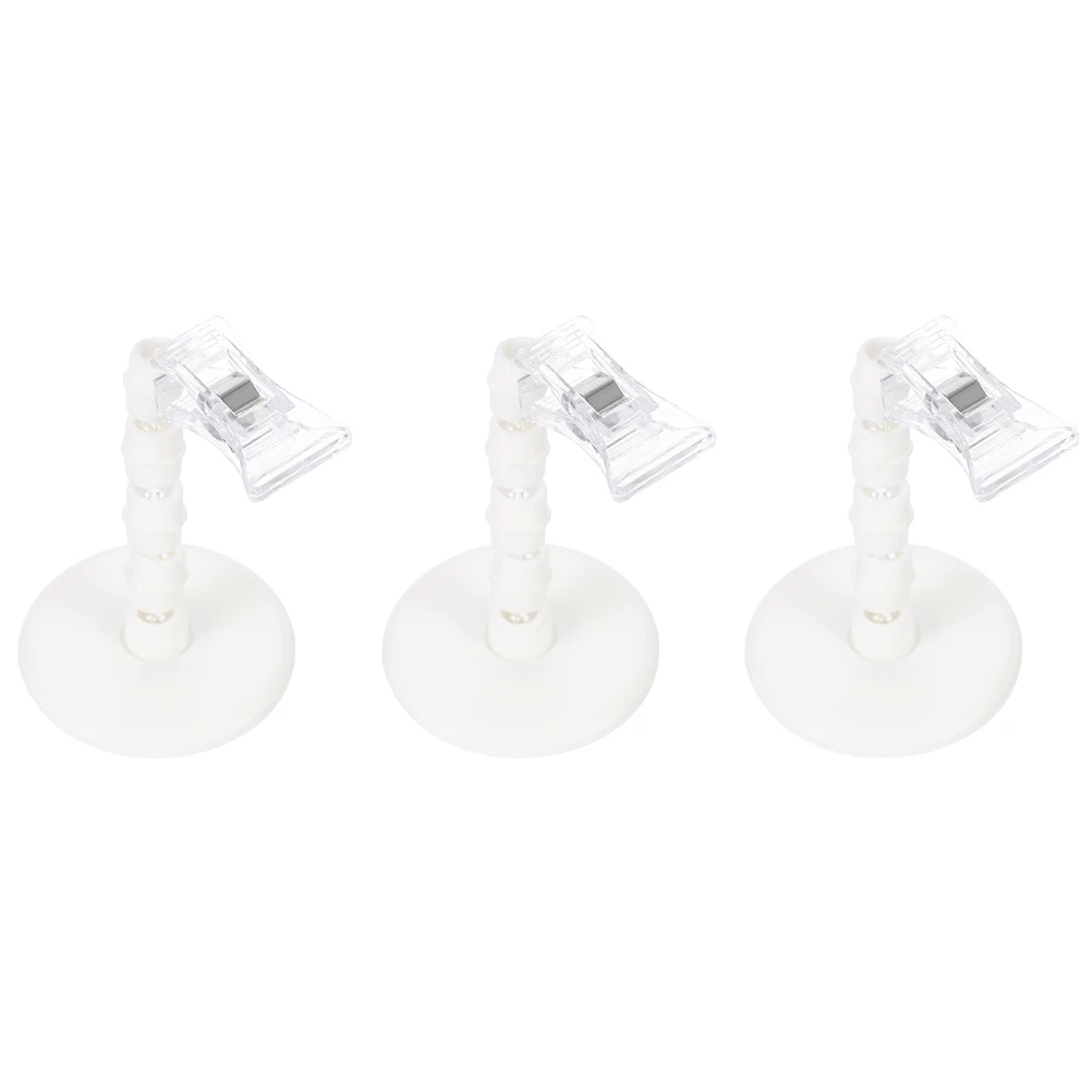 

3Pcs Poster Clip Plastic Rotatable Desktop Price Tag Holder Self Adhesive Display Stand for Shop Restaurant