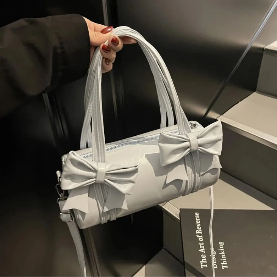 

Модная простая повседневная корейская версия нишевой сумки для пожилых людей, ручная сумка подмышками, сумка с баской и бантом, женская сумка через плечо