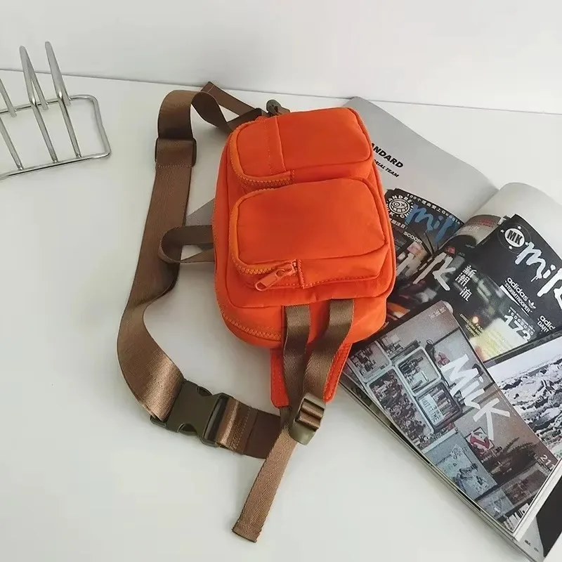 

Solid Color Nylon Zipper Waist Packs Simple Sewing Thread Commuting 2025 New High Quality Versatile Casual Youth Chest Bags