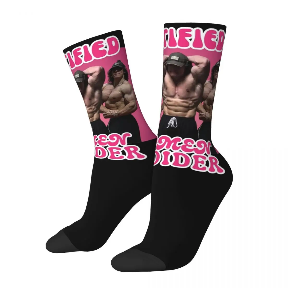 

Cool Certified Women Avoider Sam Sulek Meme Basketball Socks Polyester Long Socks for Women Men Sweat Absorbing