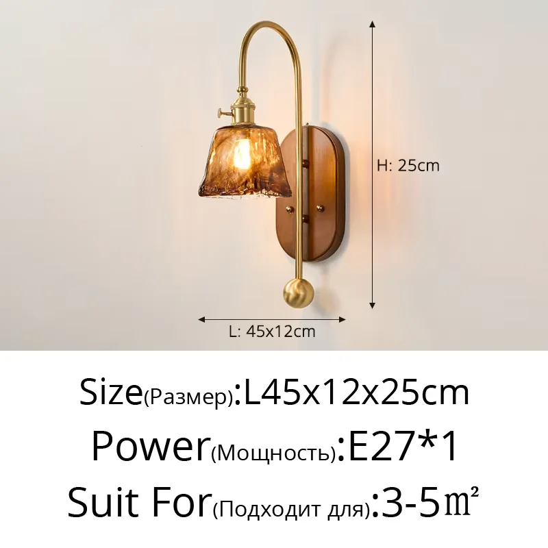 Lomin Retro Wandlamp Luxe vintage Glazen Wandlamp Woonkamer Achtergrond trap Hal Antieke Slaapkamer Nachtkastje blaker