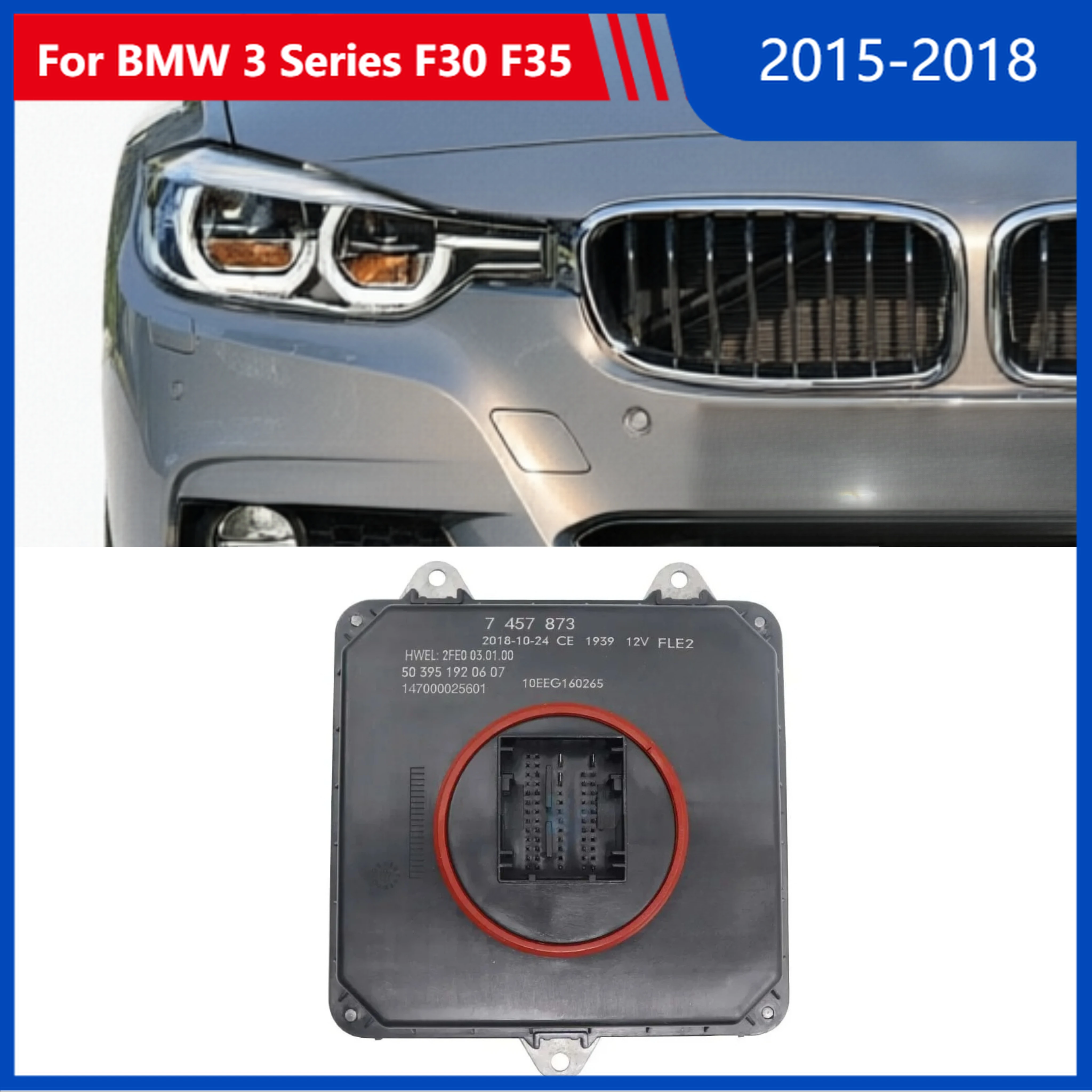 

For 2015-2018 BMW 3 Series F30 F35 OE 63117457873 7457873 LED new headlight control unit daytime running light module ballast