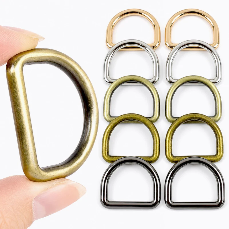 20/50/100Pcs 10-38mm Seamless D Ring Metal Buckles Bags Strap Belt Buckle Dog Collar Ring Clasp Hook DIY Hardware Accessories