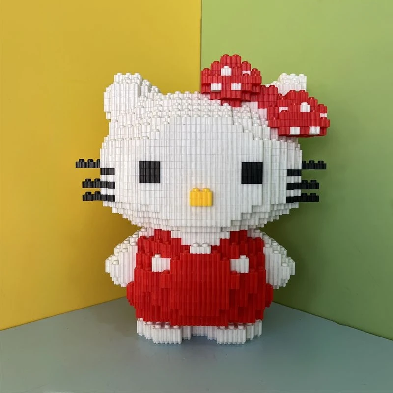 Hello Kitty Kuromi My Melody Sanrio Anime Peripheral Cartoon Kawaii Cute Building Blocks Assembled Toys Creative Decoration Gift