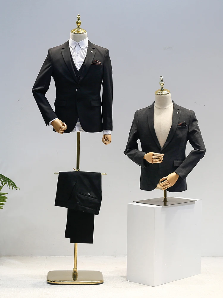 

Men's Torso Half Length Mannequin Fashion Brand Display Stand Full Body Dummy for Suit Dress Clothing Store