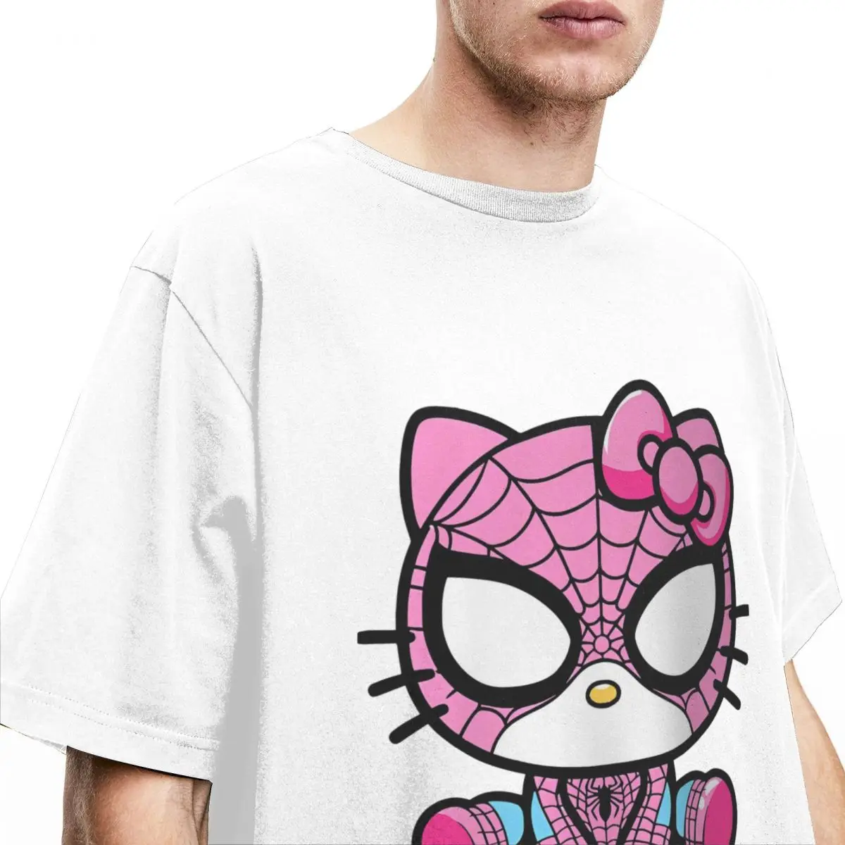 Oversized T Shirt Sanrio Hello Kitty Cartoon Spiderman Cotton T Shirts Hipster Tshirt for Men\'s Summer Awesome Short Sleeve Tees