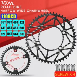 VXM Road Bicycle 110BCD Narrow Wide Chainwheel 36/38404244/464850/52545658T 4 Bolt Bike Chainring for R7000/8000/4700/R2000/3000