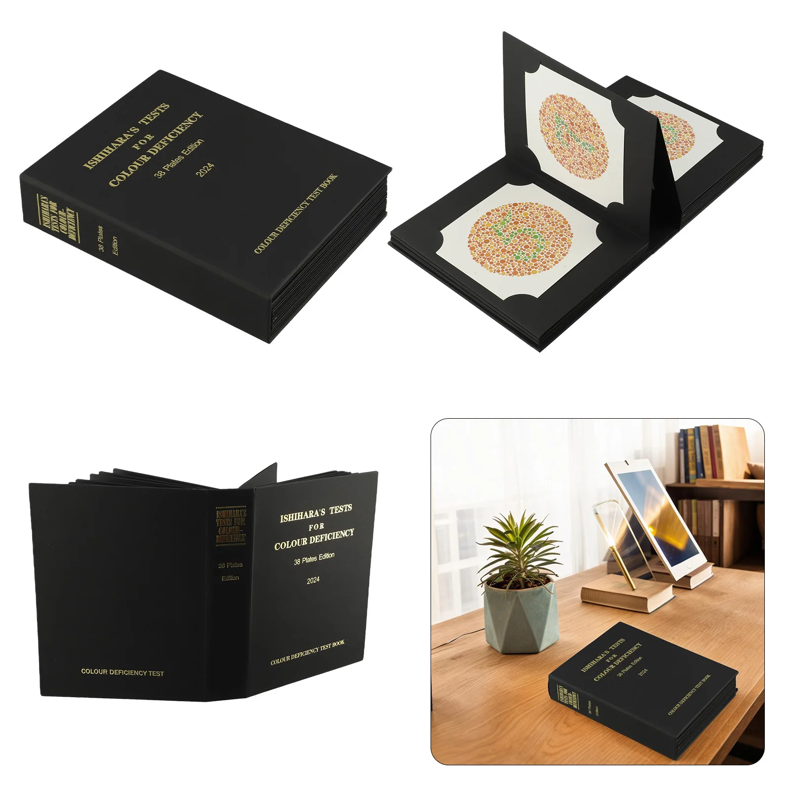 

Книга для оптометрического тестирования Ishihara 2024 с 38 таблицами для детального анализа нарушений цветовосприятия и красно-зеленой дальтонизмы