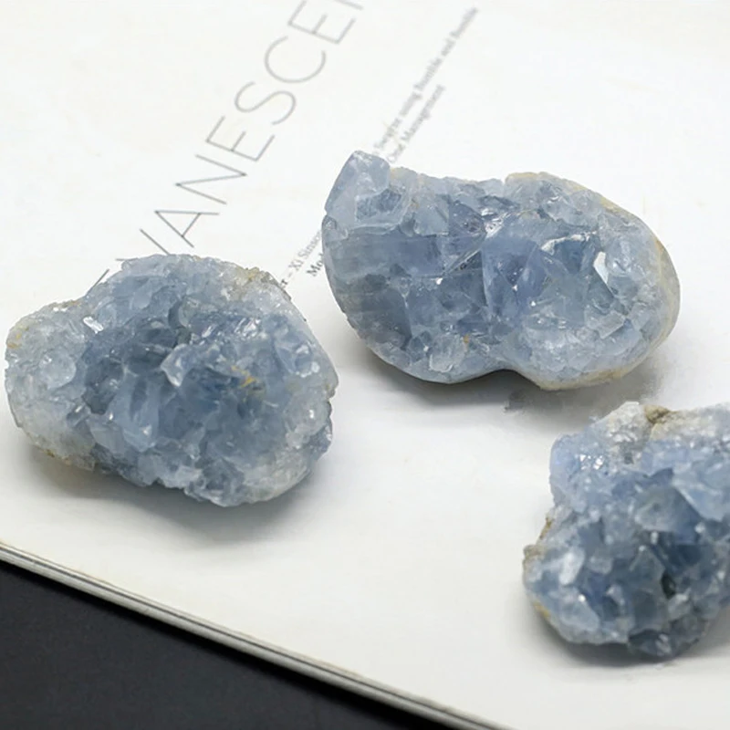 Random irregular Natural Blue Celestite Crystal Cluster Mineral Specimen For Decoration