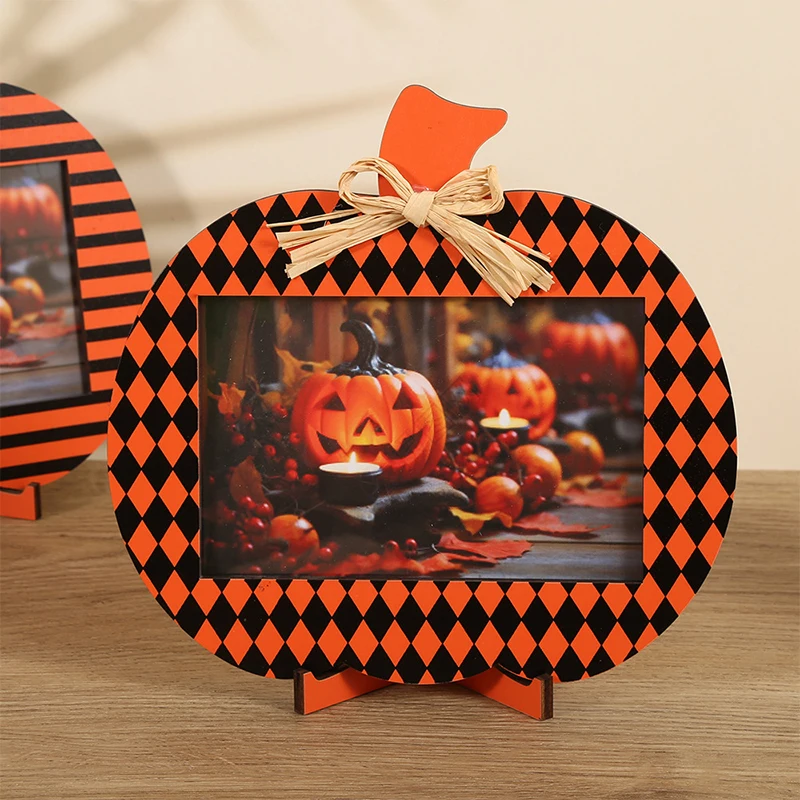 Halloween Wooden Photo Frame Ornament Perfect Party Decor And Photo Prop - Festive Durable Ideal For Halloween Celebrations