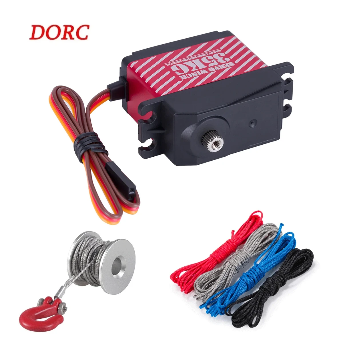 Waterproof 35KG Digital Servo Large Torque Winch Tow Hook for RC Car Remote Control Model Vehicles and Ship Truck Robot Upgrade