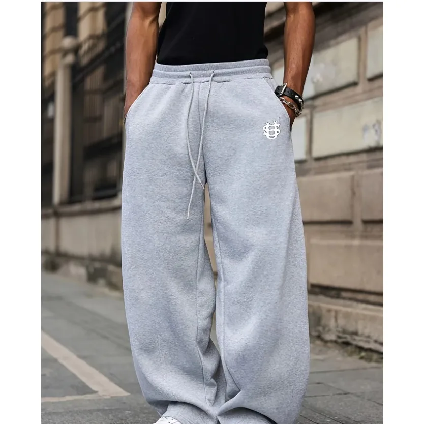 

Мужские широкие брюки с принтом American Knife Street, спортивные длинные брюки с логотипом в долларах США, классные и модные осенние мужские подарки