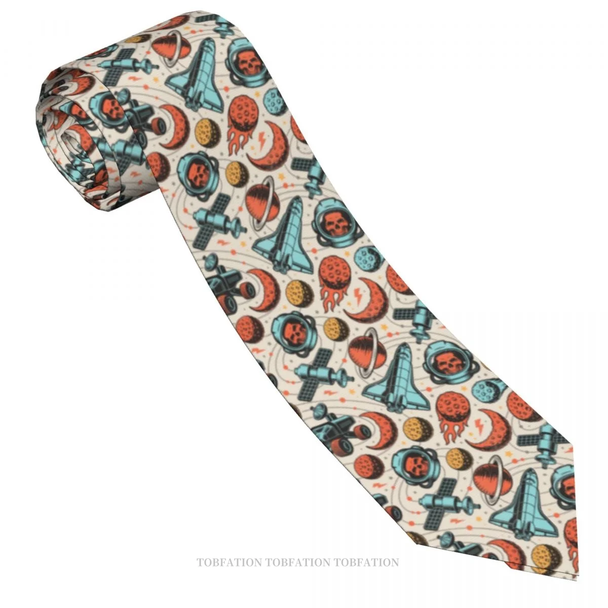 Colour Vintage Space Classic Men's Printed Polyester 8cm Width Necktie Cosplay Party Accessory