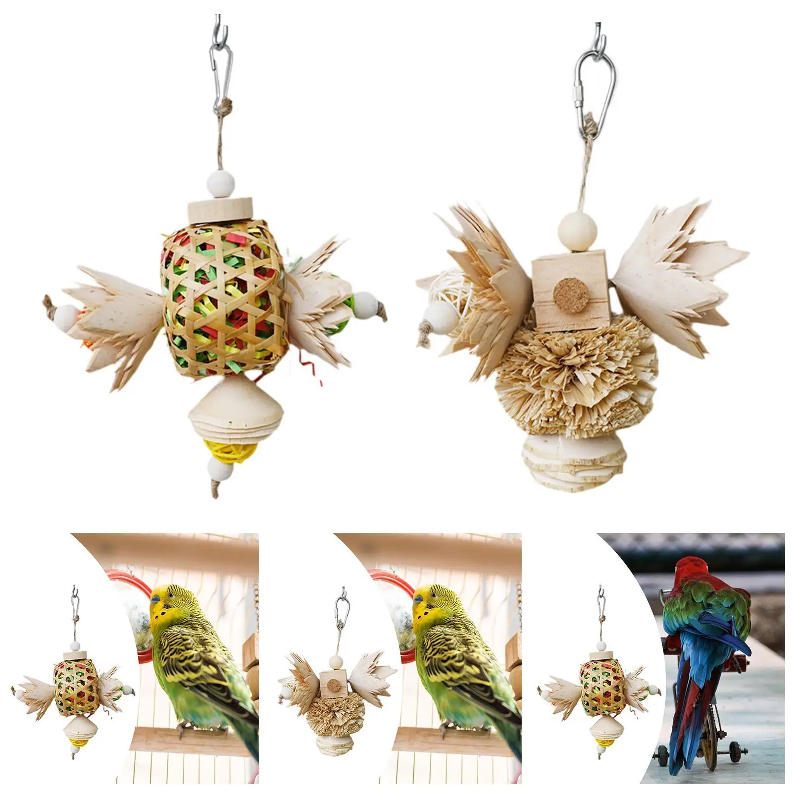 Juguete para masticar loros, equipo de juego de madera, jaula, accesorio, jaula de juguete para conejillo de indias, decoración para periquitos, cacatúas, Conures, Lovebird