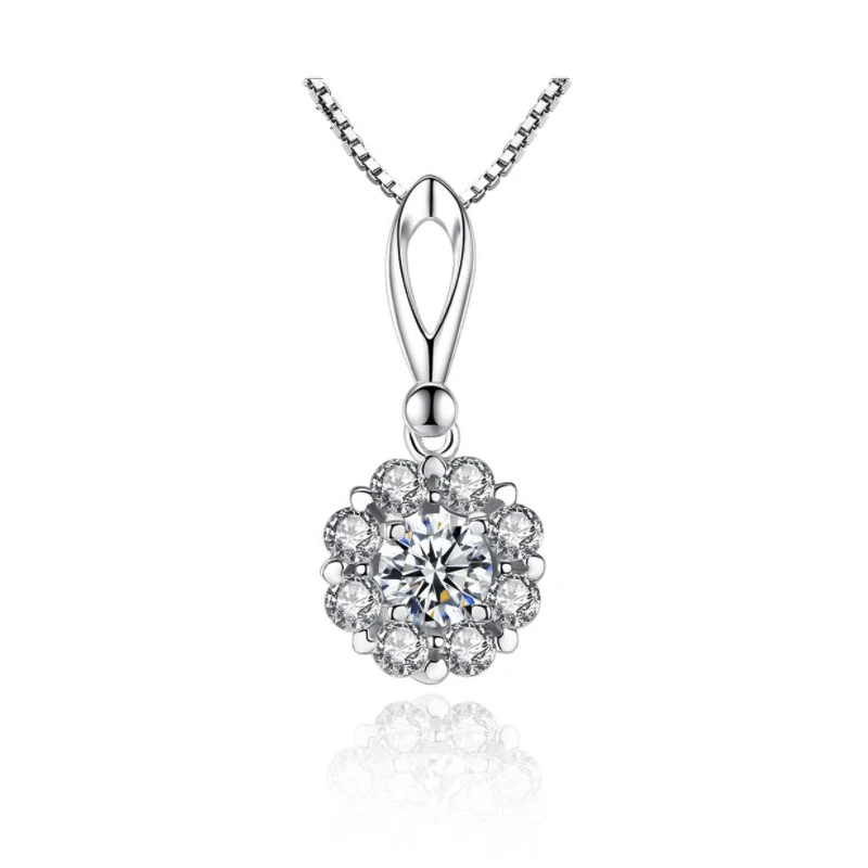 

Moissanite 18k white gold 0.3ct Pendant DE color moissanite weeding necklace