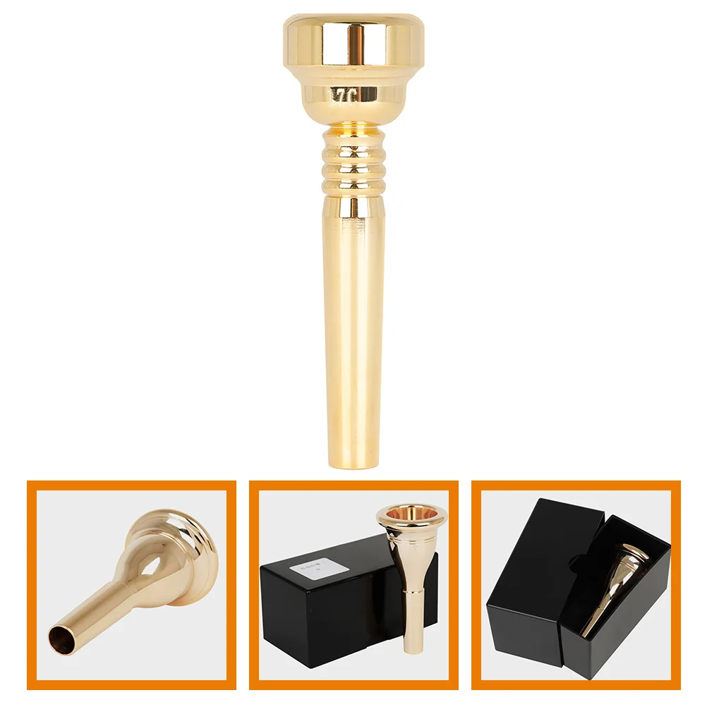 

17C Small Trumpet Mouthpiece Golden Plated Durable Polished Student Adult Beginner Music Instrument Metal Brass Mouthpiece
