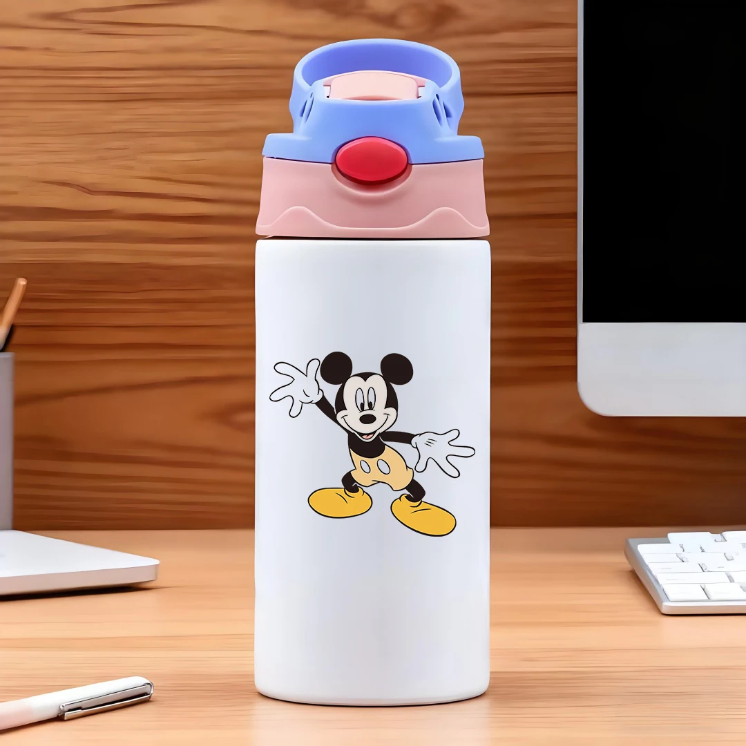 

Disney Classic Vacuum Cup with Mickey Mouse Wave Hand cartoon design 304 stainless steel cartoon straw cup childrens water cu