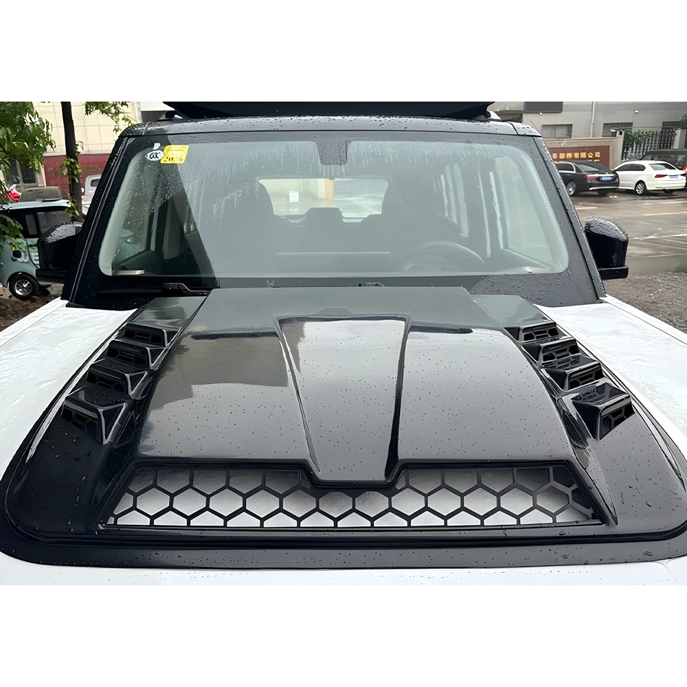 Hood Bonnet Black Engine Protector Stainless Engine Steel Al-Mg Alloy for ICAR03 J6 Accessories Engine Hood Cover