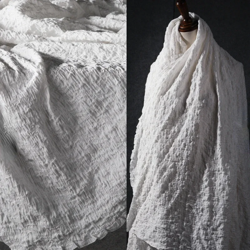 

Вышитая плиссированная реконструкционная хлопчатобумажная ткань, креативная модельерская ткань на метр, материал для шитья одежды своими руками