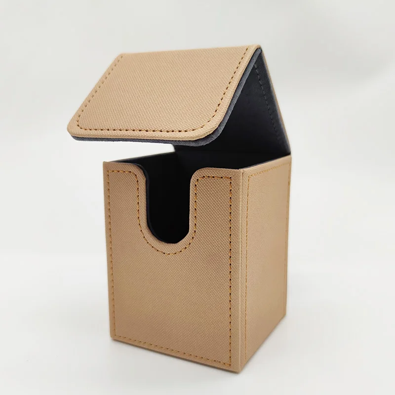 Kaartendoos, kaartendoosje voor meer dan 100 kaarten met hoesjes, PU lederen kaartendoos voor game trading cards.