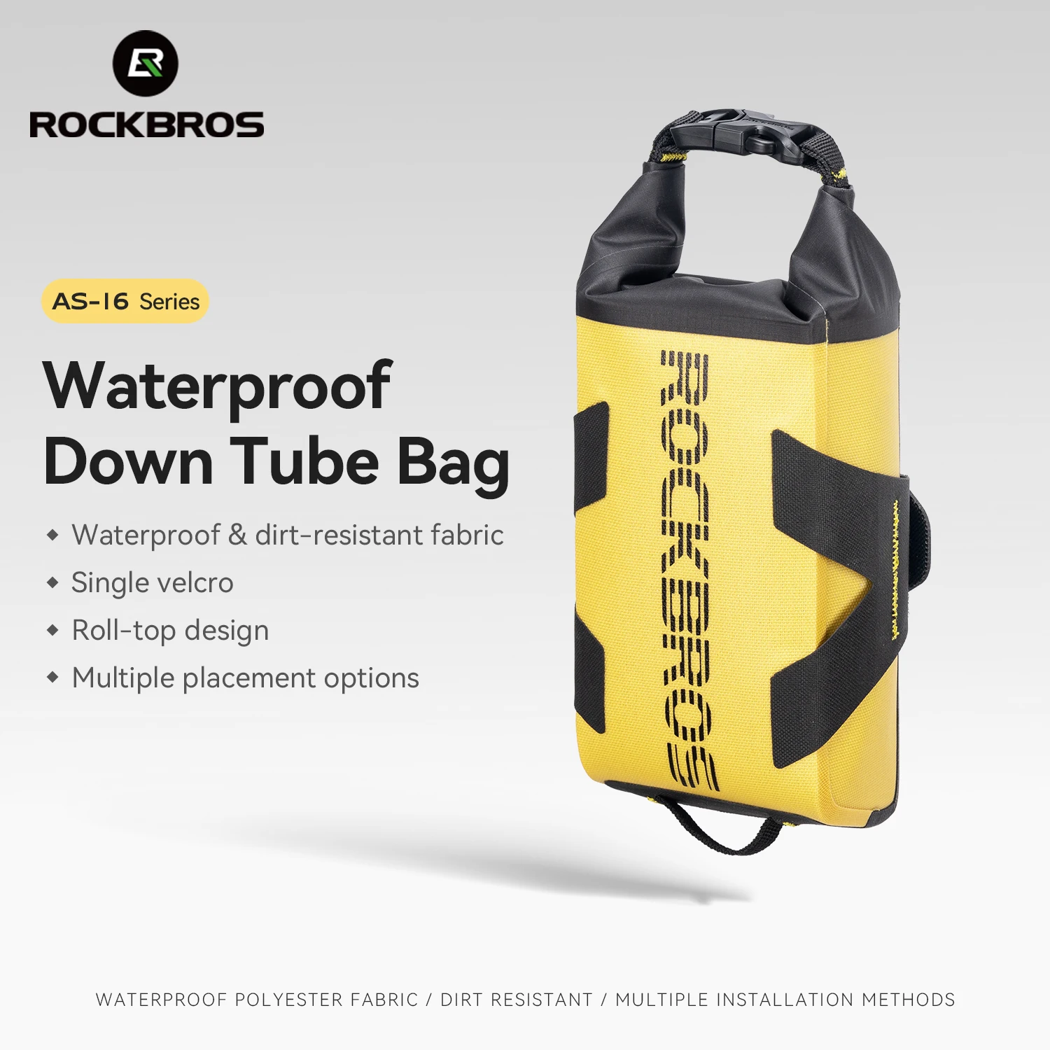 ROCKBROS Bicycle Bag Seamless Welding Full Waterproof Down Tube Bag Multiple Placement Options Outdoor Sports Cycling Bag