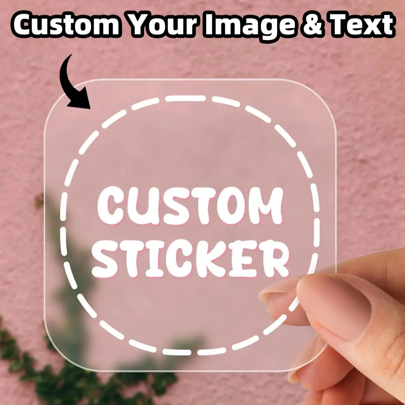 

1/60/120/240 pcs Custom Square PVC Stickers Waterproof Personalized for Party, Label, Packaging
