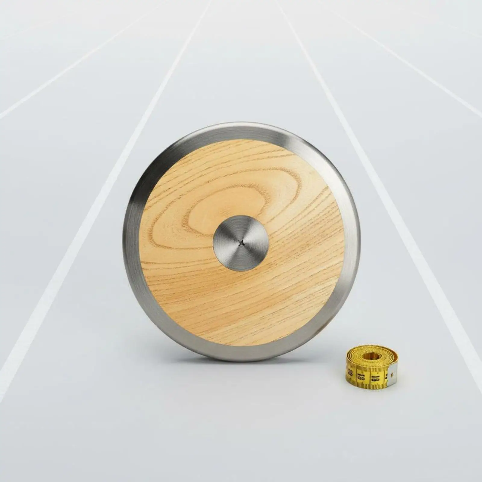 Track Field Training Discus Wooden Core Metal Edge for Throwing Practice Durable Equipment for Athletes Building Strength
