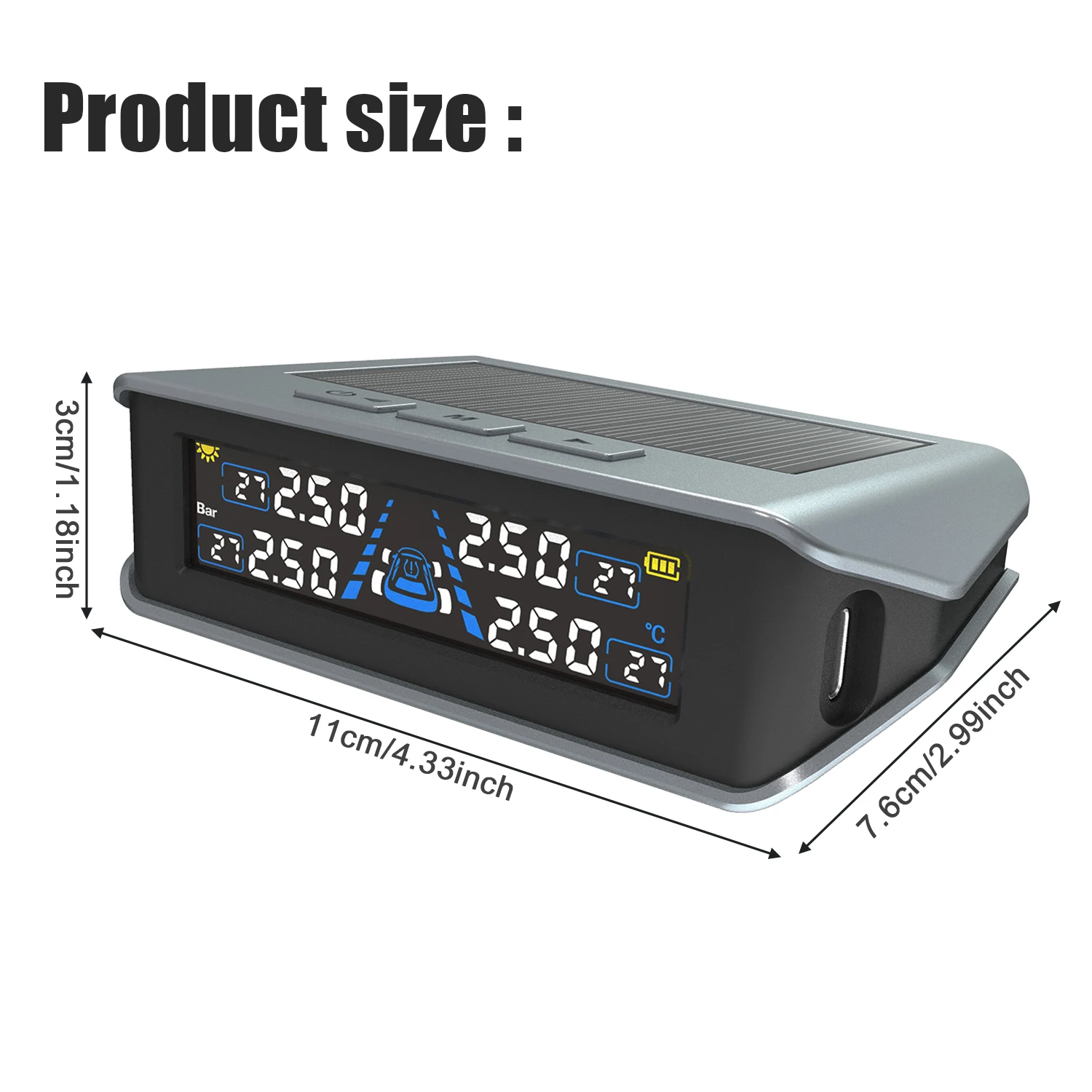 Tire Pressure Monitoring System TPMS Tire Pressure Monitor System Wireless TPMS Sensor Kit  Solar Powered ATV UTV