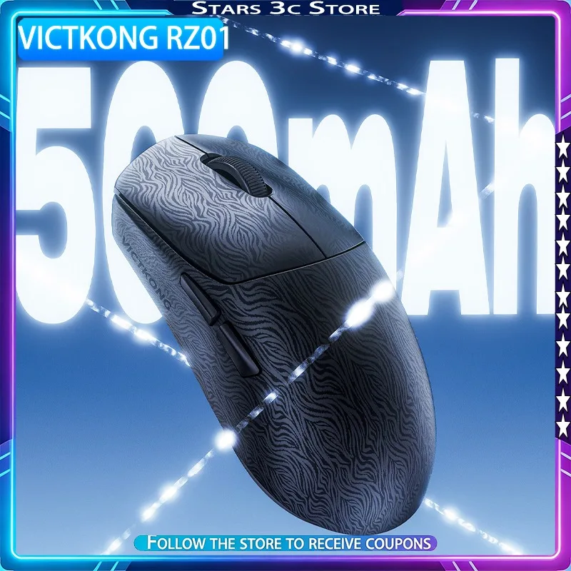VICTKONG RZ01 Carbon Patterned Mouse Wireless Tri Mode AW3311/3315 TTC Encoder Roller Lightweight Gaming Office Mouse
