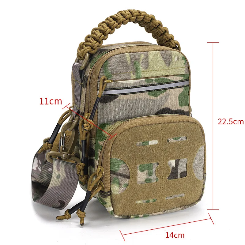 New Casual Outdoor Chest Bag 1000D Nylon Laser MOLLE Mount with Reflective Stripes Tactical Shoulder Crossbody Bag