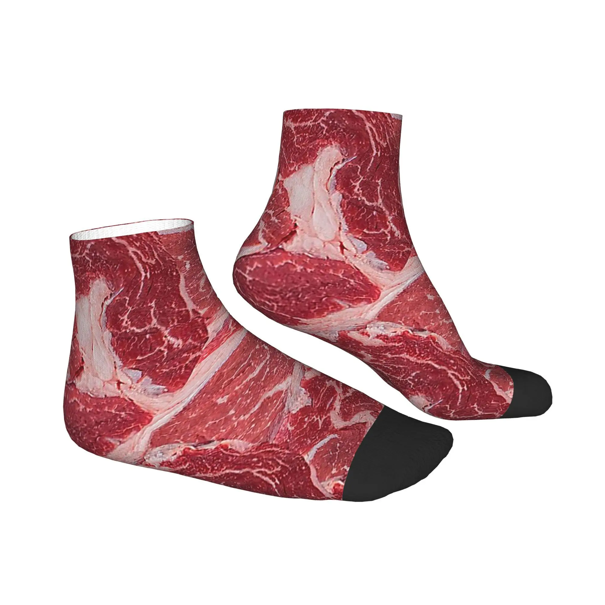 All Seasons Meat Socks Harajuku Sweat Absorbing Crew Socks Funny Stockings for Men Women Christmas Gifts
