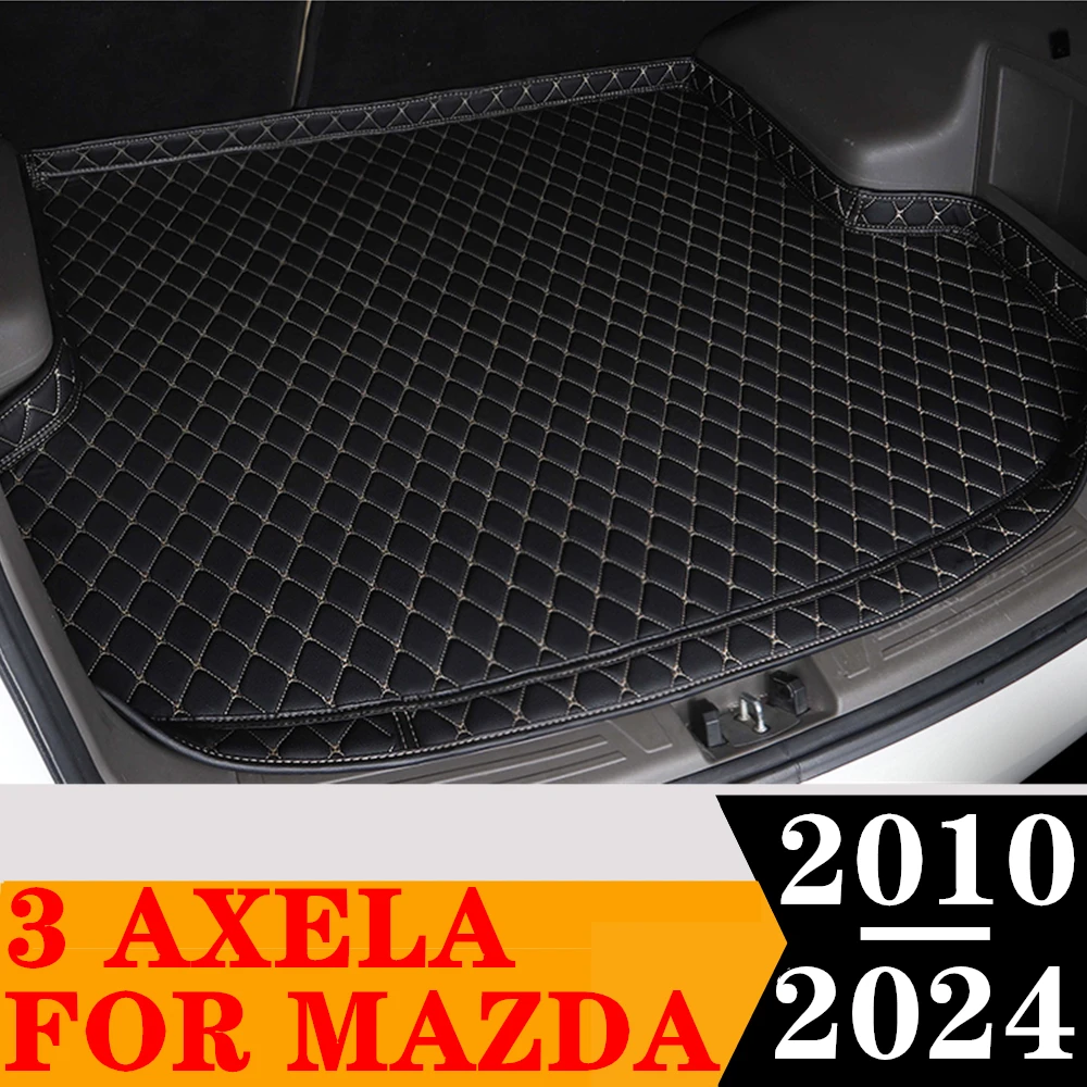 High Side Car Trunk Mat For MAZDA 3 Axela 2024 2023 2022 2021-2010 XPE Rear Cargo Protect Cover Liner Tail Boot Tray luggage Pad