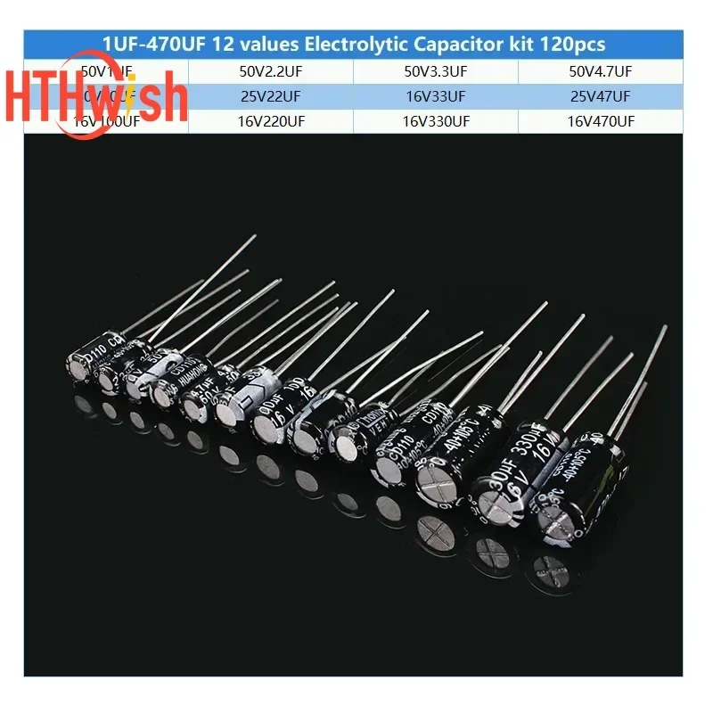 720pcs/set 1UF-470UF Electrolytic Capacitor Kit + 10Ω~1MΩ 1/4W Metal Film Resistor Assortment Set for DIY Electronic Repair