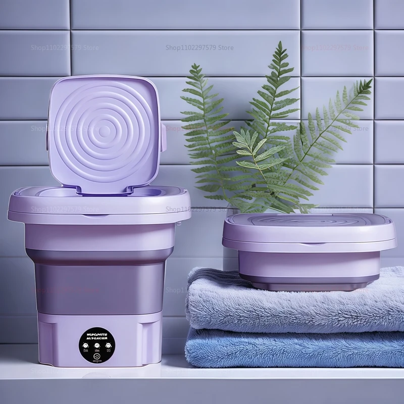 غسالة ذكية قابلة للطي سعة 8 لتر، غسالة محمولة ذات سعة كبيرة لآلة تنظيف الملابس الداخلية في سكن الطلاب المنزلي