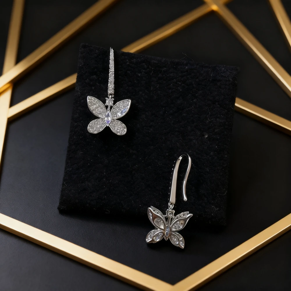 

Модные серьги-бабочки 2026 года, полностью инкрустированные бриллиантами, сверкающие украшения для женщин, элегантный подарок для вечеринки