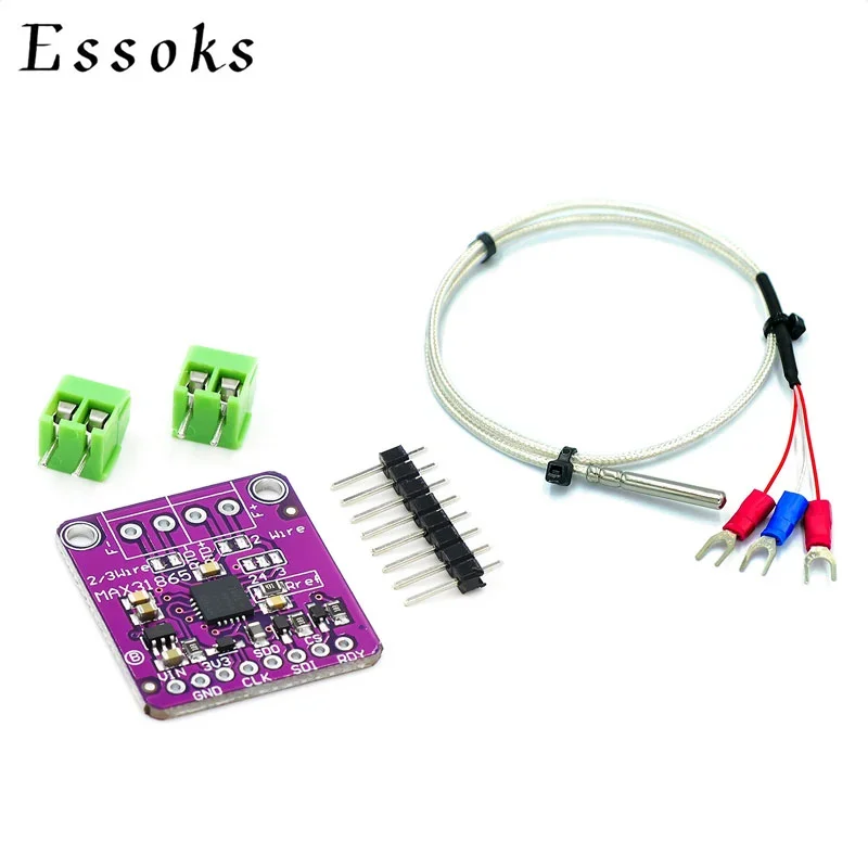 MAX31865 PT100 to PT1000 RTD-to-Digital Converter Board Temperature Thermocouple Sensor Amplifier Module 3.3V/5V For Arduino
