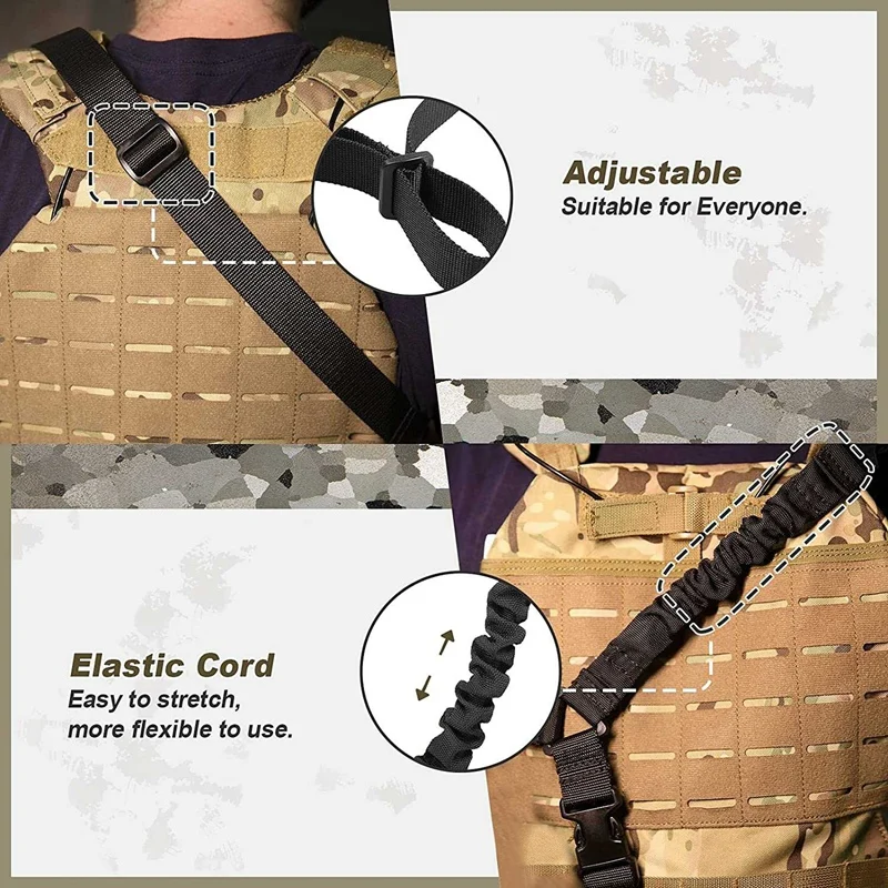 Adjustable Sling Quick Release Flexible Durable Sling With Hook For Outdoors Hunting