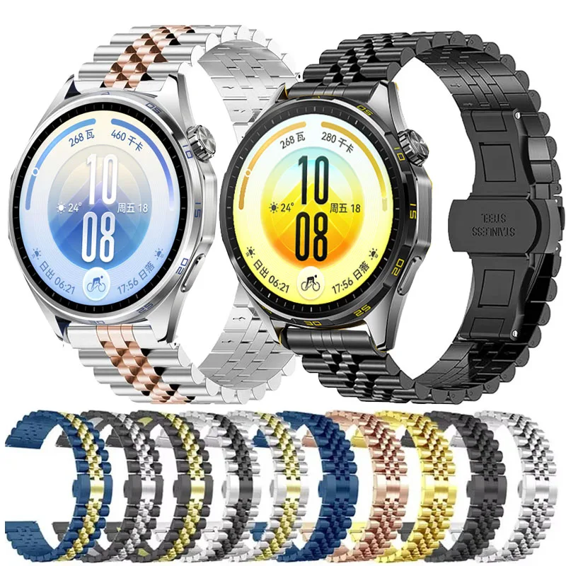 22mm Edelstahlarmband für Huawei Watch GT7 6 5 4/GT7Pro/GT6Pro 46mm Metallarmband für Huawei Watch 5 4 3Pro/GT Runner 2/GT3SE
